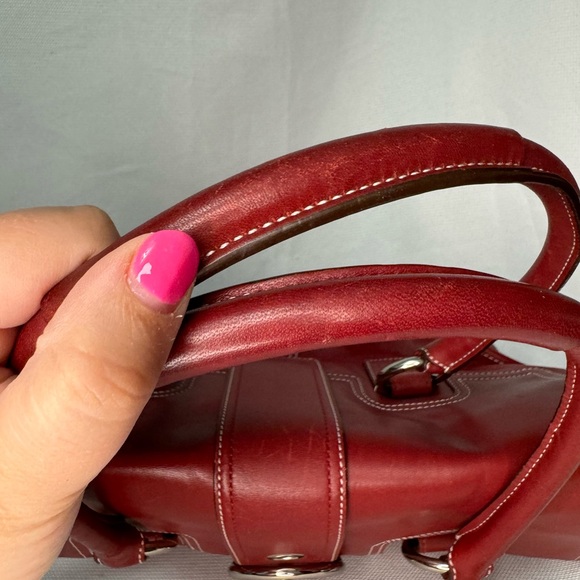 SOLD Coach Red Leather Shoulder Bag w/Large Silver Buckle GUC #10913 - Picture 7 of 13